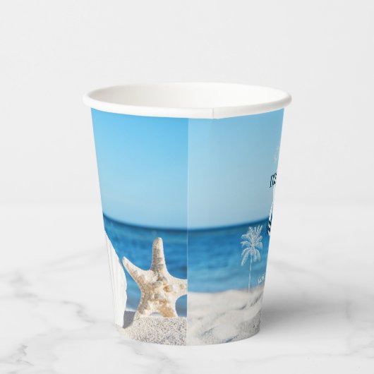 Tropical Wedding Ocean Beach Pappbecher (Rechts)