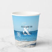 Tropical Wedding Ocean Beach Pappbecher (Vorderseite)
