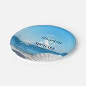 Tropical Wedding Ocean Beach Pappteller (Schrägansicht)