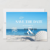 Tropical Wedding Ocean Beach Save The Date (Vorderseite)