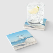 Tropical Wedding Ocean Beach Steinuntersetzer (Seitenansicht)