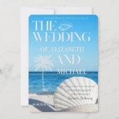 Tropical Wedding Ocean Beach Wedding Einladung (Vorderseite)