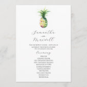 Tropical Wedding Programs Watercolor Pineapple Einladung (Vorderseite)