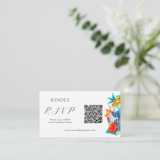 Tropical Wedding QR UAWG Begleitkarte (Stehend Vorderseite)
