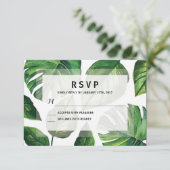 Tropical Wedding RSvp, Beach Wedding Card, RSVP Karte (Stehend Vorderseite)