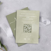 Tropical Wedding RSVP Card QR Code Palm Leaves Karte