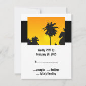 Tropical Wedding RSVP Cards Sonnenuntergang (Vorderseite)