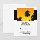 Tropical Wedding RSVP Cards Sonnenuntergang Karte (Vorne/Hinten)