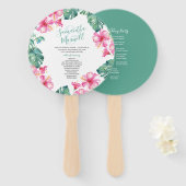Tropical Wedding Theme Program Fan Fächer (Vorne und Hinten)
