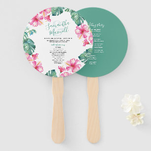 Tropical Wedding Theme Program Fan Fächer