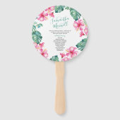 Tropical Wedding Theme Program Fan Fächer (Vorderseite)
