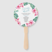 Tropical Wedding Theme Program Fan Fächer (Vorderseite)