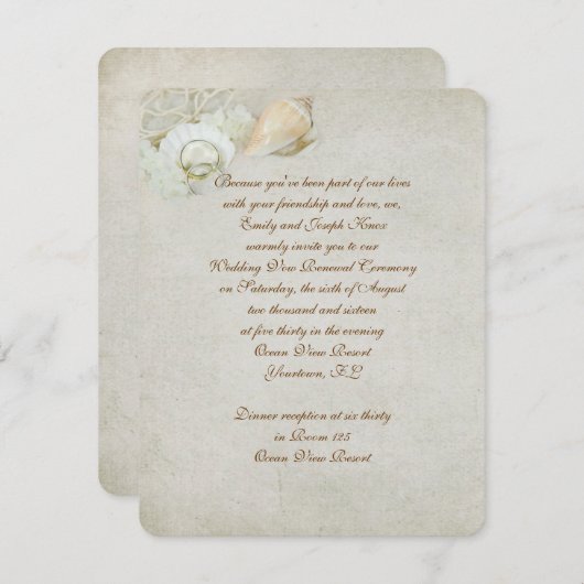 Tropical Wedding Vow Renewal Einladung (Vorne/Hinten)