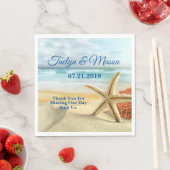 Tropical Wedge Beach Scene Paper Napkin Serviette (Beispiel)