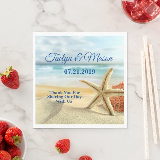 Tropical Wedge Beach Scene Paper Napkin Serviette (Beispiel)