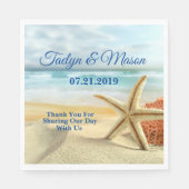 Tropical Wedge Beach Scene Paper Napkin Serviette (Vorderseite)