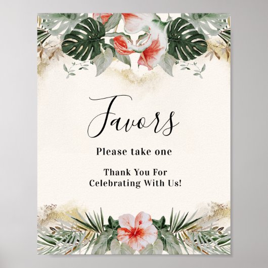 Tropical Weding | Palm Monstera Lieblings Poster (Vorne)