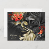 Tropical West Indian Jasmine Save the Date Postkarte (Vorne/Hinten)