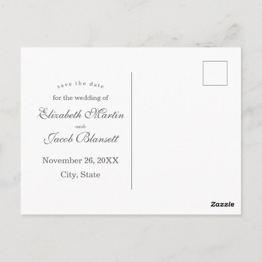 Tropical West Indian Jasmine Save the Date Postkarte (Rückseite)