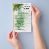 Tropical What Groom say Brautparty Game Card Flyer (Handgriff)