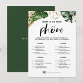 Tropical What's in Your Phone Brautparty Game Begleitkarte (Vorne/Hinten)