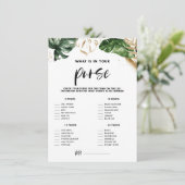 Tropical What's on Your Purse Brautparty Game E Begleitkarte (Stehend Vorderseite)