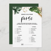 Tropical What's on Your Purse Brautparty Game E Begleitkarte (Vorne/Hinten)