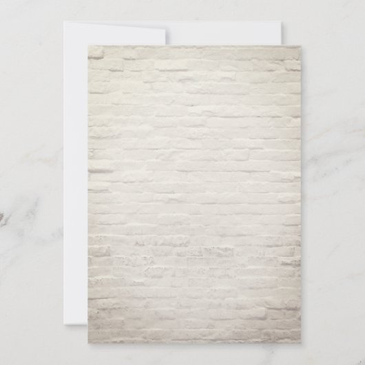 Tropical White Brick Wedding Probe Dinner Einladung (Rückseite)