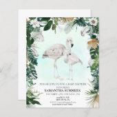 Tropical White Flamingo Baby Shower Boho (Vorne/Hinten)