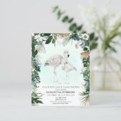Tropical White Flamingo Baby Shower Boho (Stehend Vorderseite)