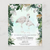 Tropical White Flamingo Baby Shower Boho (Vorderseite)