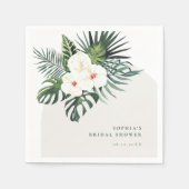 Tropical White Floral Arch Serviette (Vorderseite)