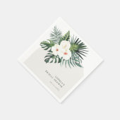 Tropical White Floral Arch Serviette (Ecke)