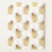 Tropical White Gold Palm Blätter Grüne Planer (Rückseite)