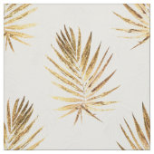 Tropical White Gold Palm Blätter Grüne Stoff (Muster)