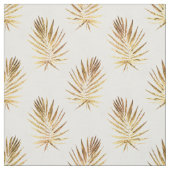 Tropical White Gold Palm Blätter Grüne Stoff (Muster)
