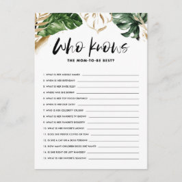 Tropical Who kennt Mama als bestes Baby Shower Gam Begleitkarte