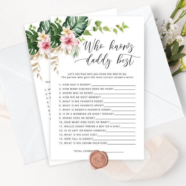 Tropical Who kennt Papa Best Baby Dusche Spiel (Von Creator hochgeladen)