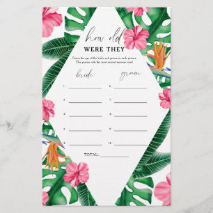 Tropical - Wie alt waren sie ein Brautspiel