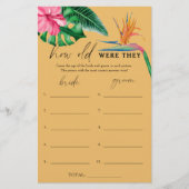 Tropical - Wie alt waren sie ein Brautspiel (Vorderseite)