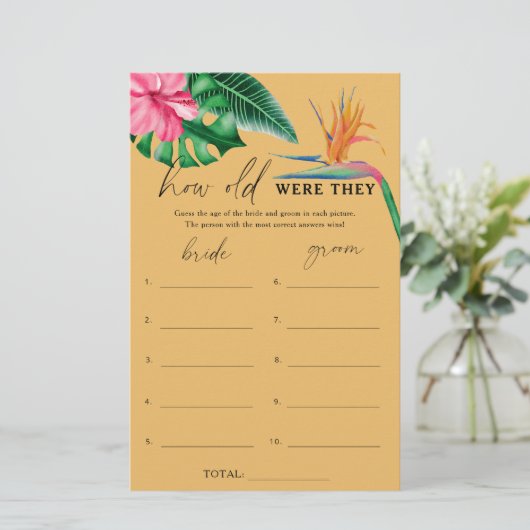 Tropical - Wie alt waren sie ein Brautspiel (Stehend Vorderseite)