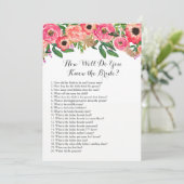 Tropical Wie gut kennen Sie die Braut? Einladung (Stehend Vorderseite)