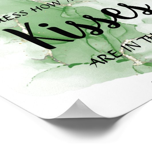 Tropical Wie viele Kisses Brautparty Game Sign Poster (Ecke)