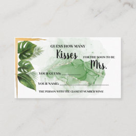 Tropical Wie viele Küsse für Mrs Duwer Game Card Platzkarte