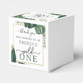 Tropical Wild One First Birthday Party Fevor Box Geschenkschachtel (Rückseite)