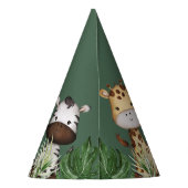 Tropical Wild One Jungle Animals 1. Geburtstag Partyhütchen (Rückseite)