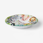 Tropical Wild One Jungle Safari Tiere Geburtstag Pappteller (Gewinkelt)