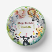 Tropical Wild One Jungle Safari Tiere Geburtstag Pappteller (Vorderseite)