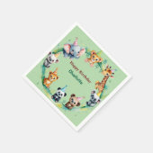 Tropical Wild One Jungle Safari Tiere Geburtstag Serviette (Ecke)