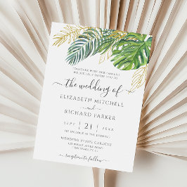 Tropical Wild Palm Blätter Wedding Einladung